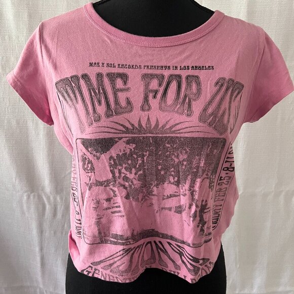 Hollister Tops - Hollister Pink Cropped Vintage Top Time For Us super cute summer tee - 0324